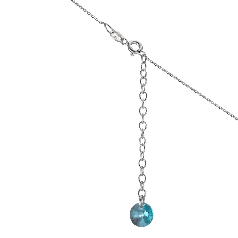 Collier Argent Zircone aqua Rhodié 42-47 cm