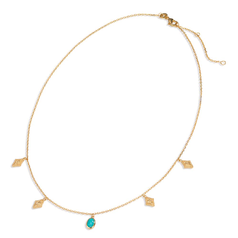 Collier Bronze Amazonite Plaqué or 40-45 cm