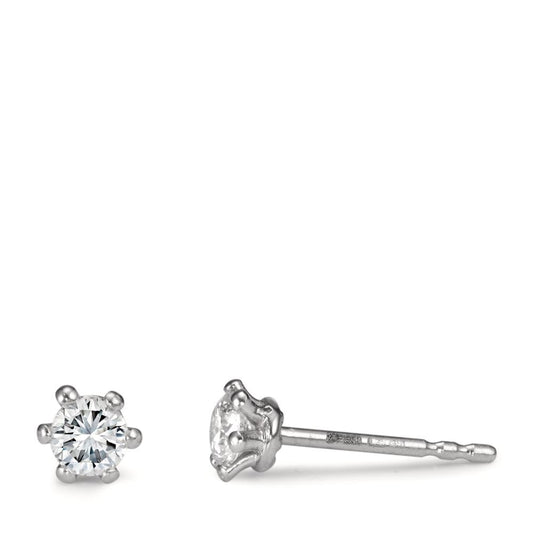 Clous d'oreilles Platine 950 Diamant blanc, 0.50 ct, 2 Pierres, w-si Ø4.8 mm