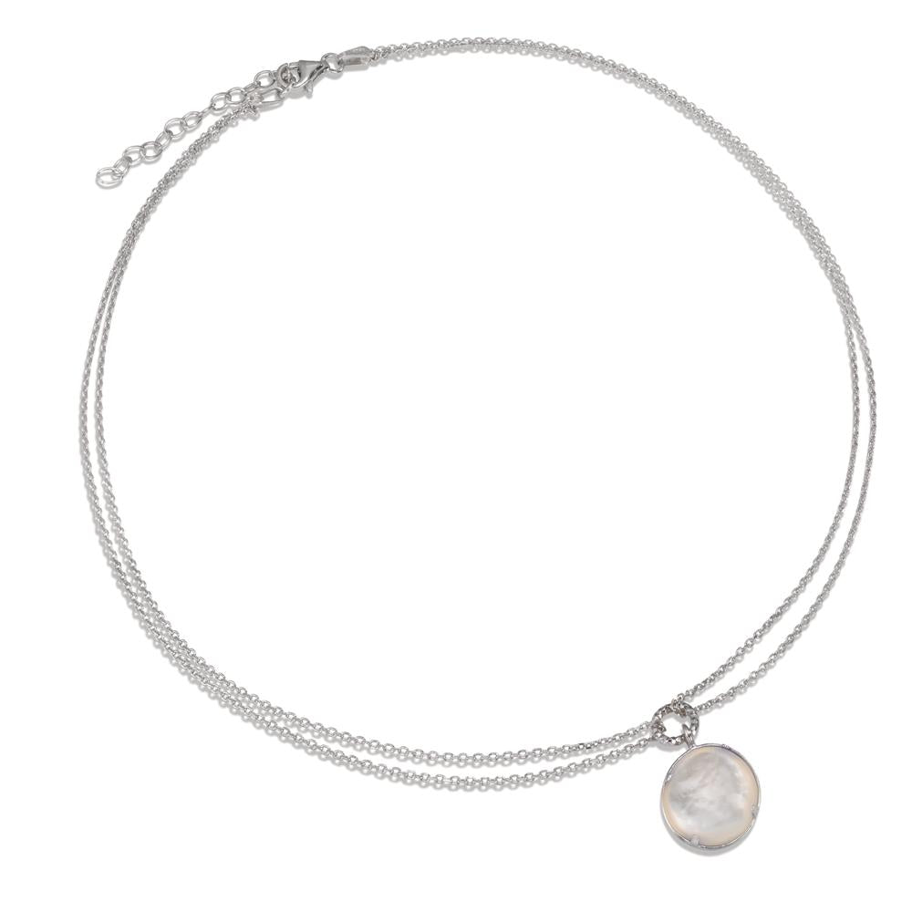 Collier Argent Rhodié nacre 36-40 cm Ø12.5 mm