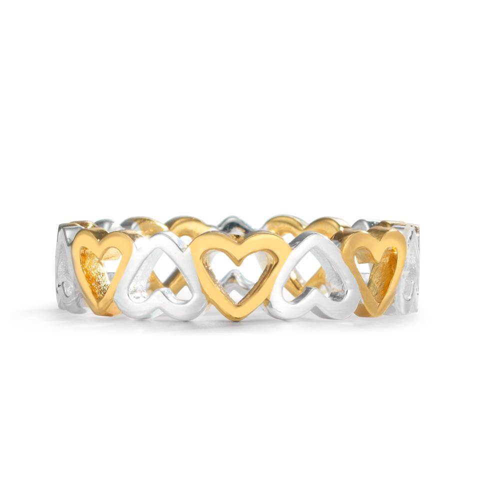 Bague Argent jaune Bicolore Coeur