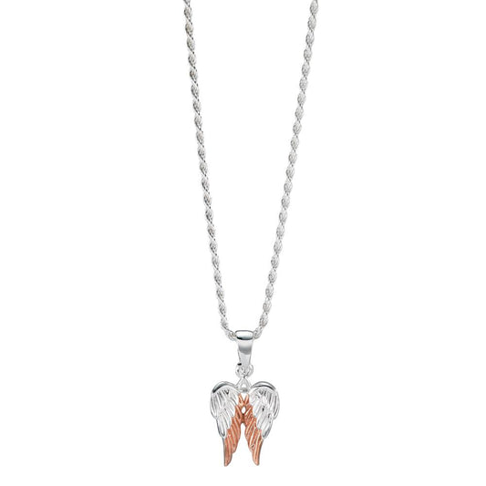 Chaînette avec pendentif Argent rosé Bicolore Aile 42 cm