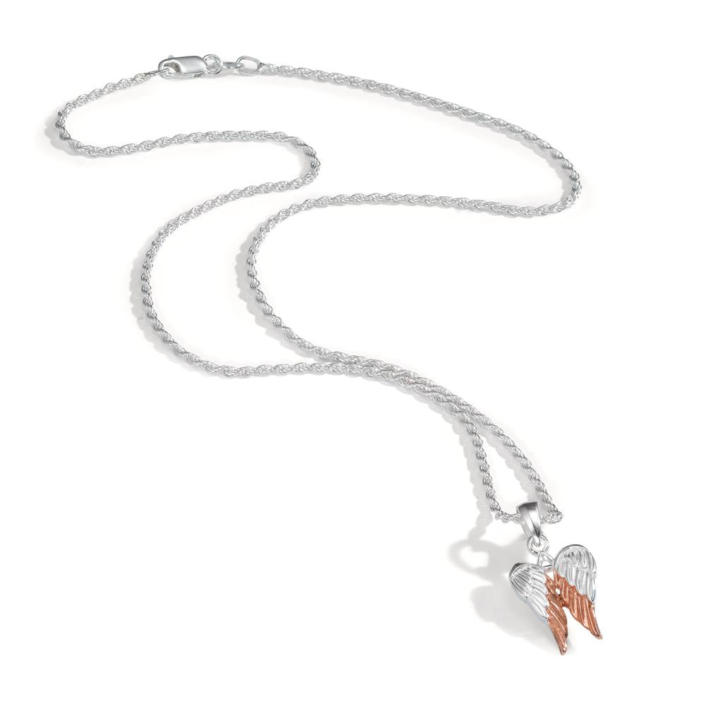 Chaînette avec pendentif Argent rosé Bicolore Aile 42 cm