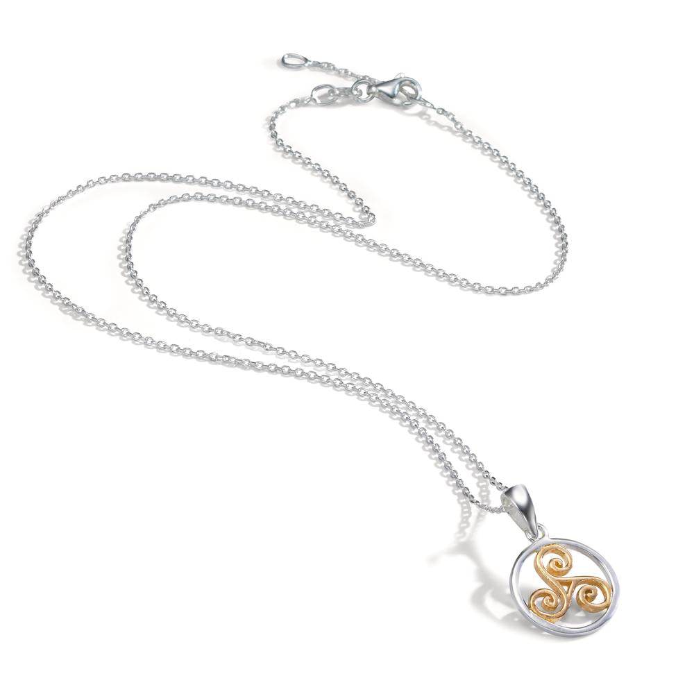 Chaînette avec pendentif Argent jaune Bicolore 40-42 cm Ø15 mm