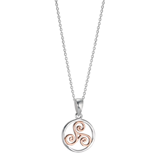 Chaînette avec pendentif Argent rosé Bicolore 40-42 cm Ø15 mm