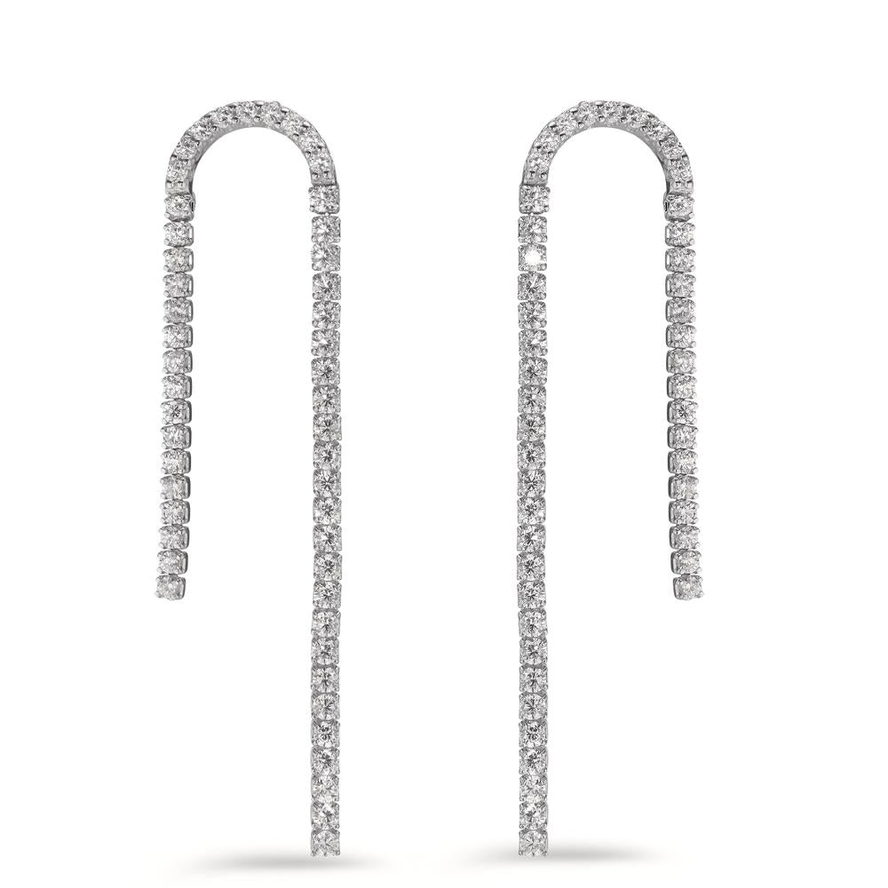 Pendant d'oreilles Argent Zircone 100 Pierres Rhodié