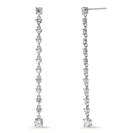 Pendant d'oreilles Argent Zircone 24 Pierres Rhodié