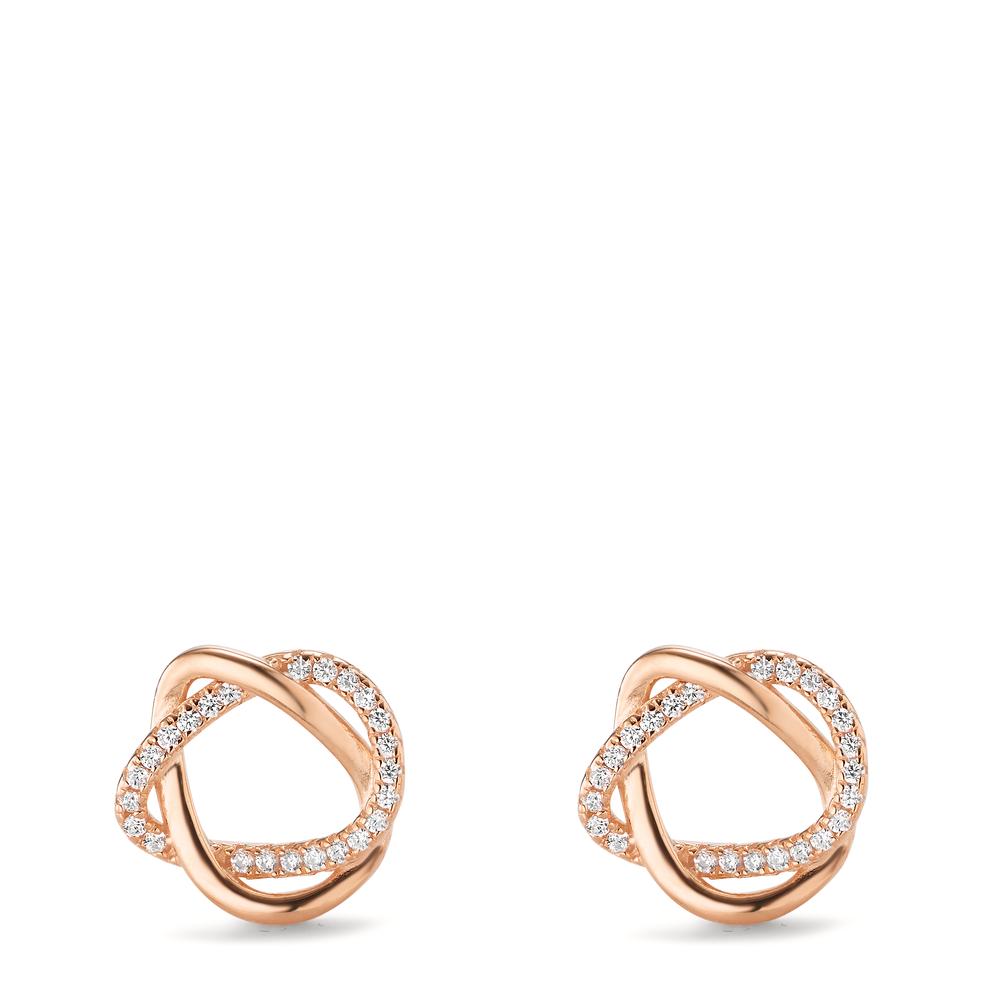 Clous d'oreilles Argent Zircone rosé Plaqué or Ø12 mm