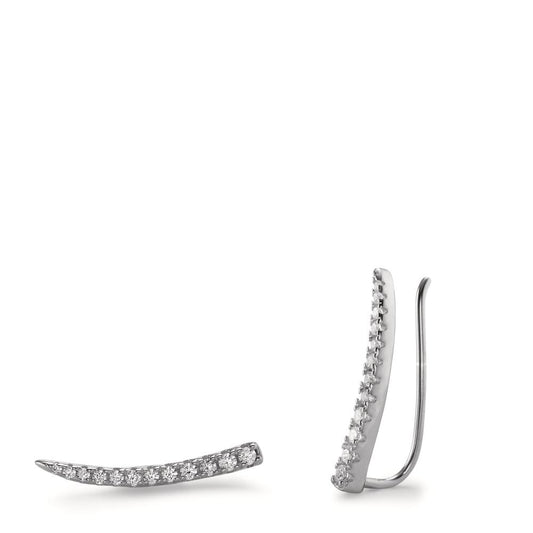 Boucle d'oreille glissante Argent Zircone 24 Pierres Rhodié