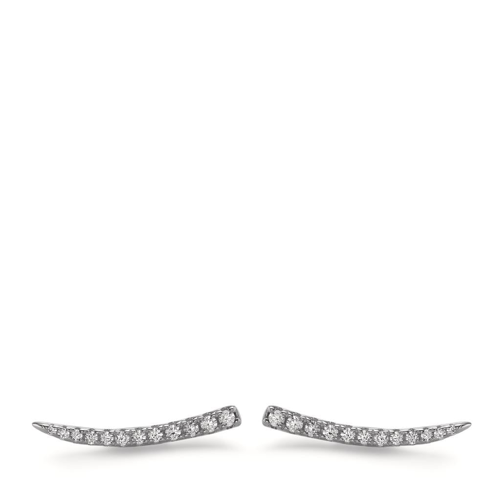 Boucle d'oreille glissante Argent Zircone 24 Pierres Rhodié