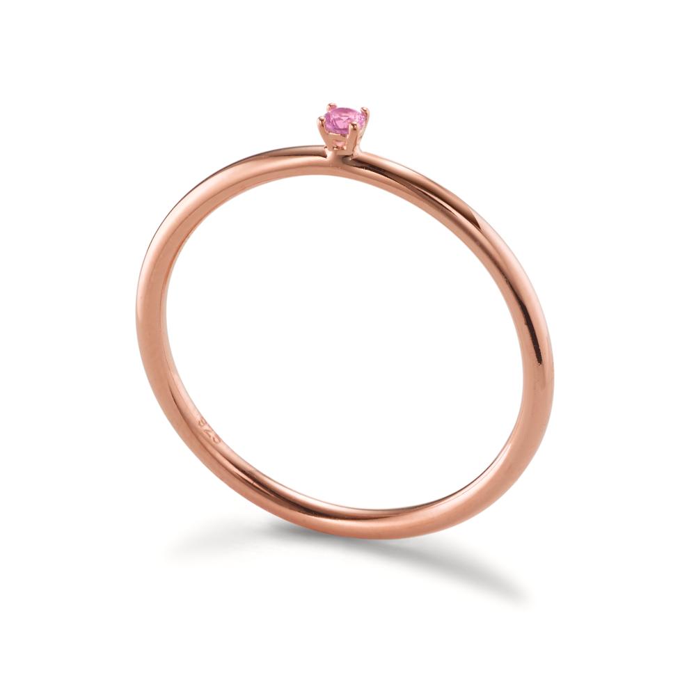 Bague à superposer Argent Zircone rose, 2 mm rosé Plaqué or