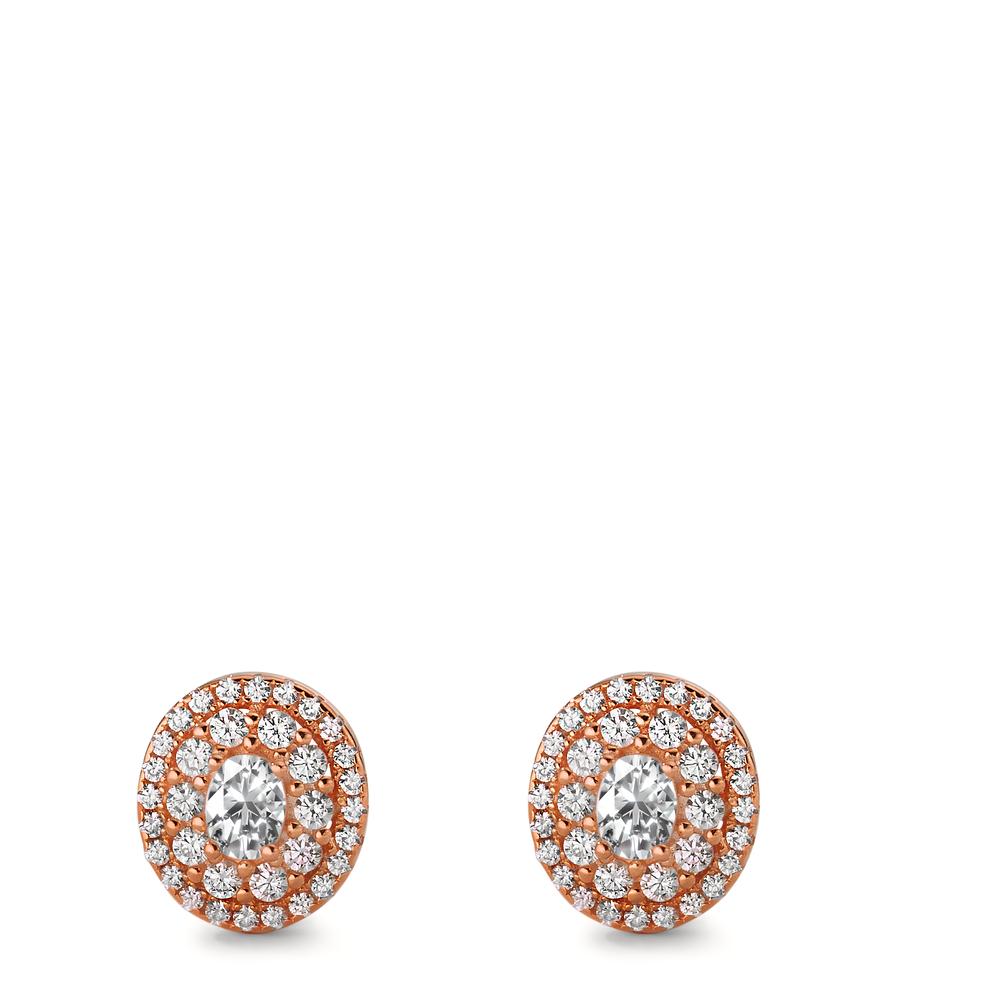 Clous d'oreilles Argent Zircone rosé Plaqué or Ø9.5 mm