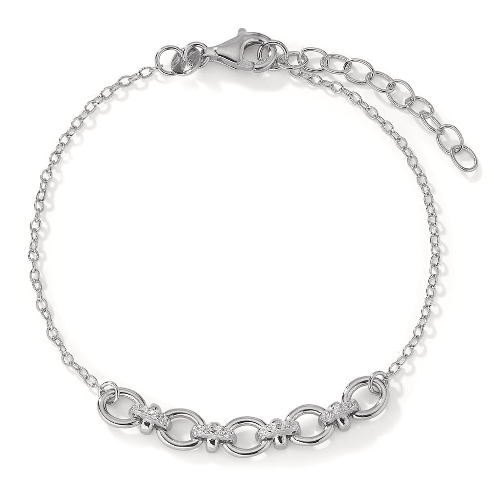 Bracelet Argent Zircone 16 Pierres Rhodié 16-19 cm