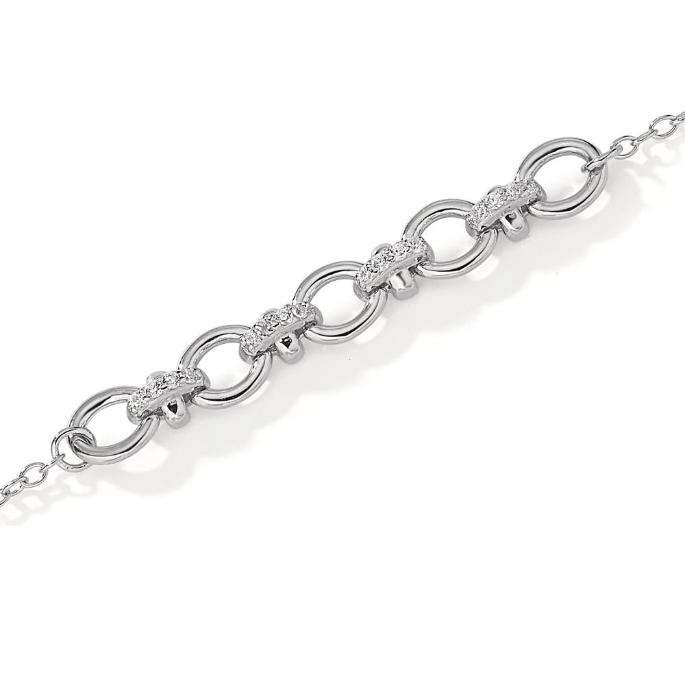 Bracelet Argent Zircone 16 Pierres Rhodié 16-19 cm