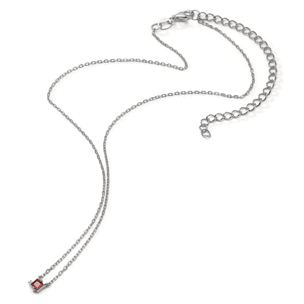 Collier Argent Zircone 2 Pierres Rhodié 35-43 cm