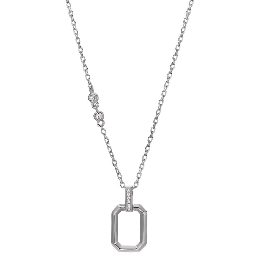 Collier Argent Zircone 8 Pierres Rhodié 40-45 cm