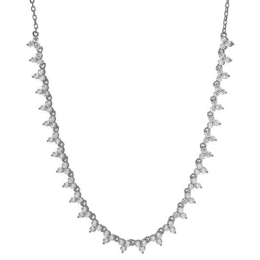 Collier Argent Zircone 90 Pierres Rhodié 37-42 cm