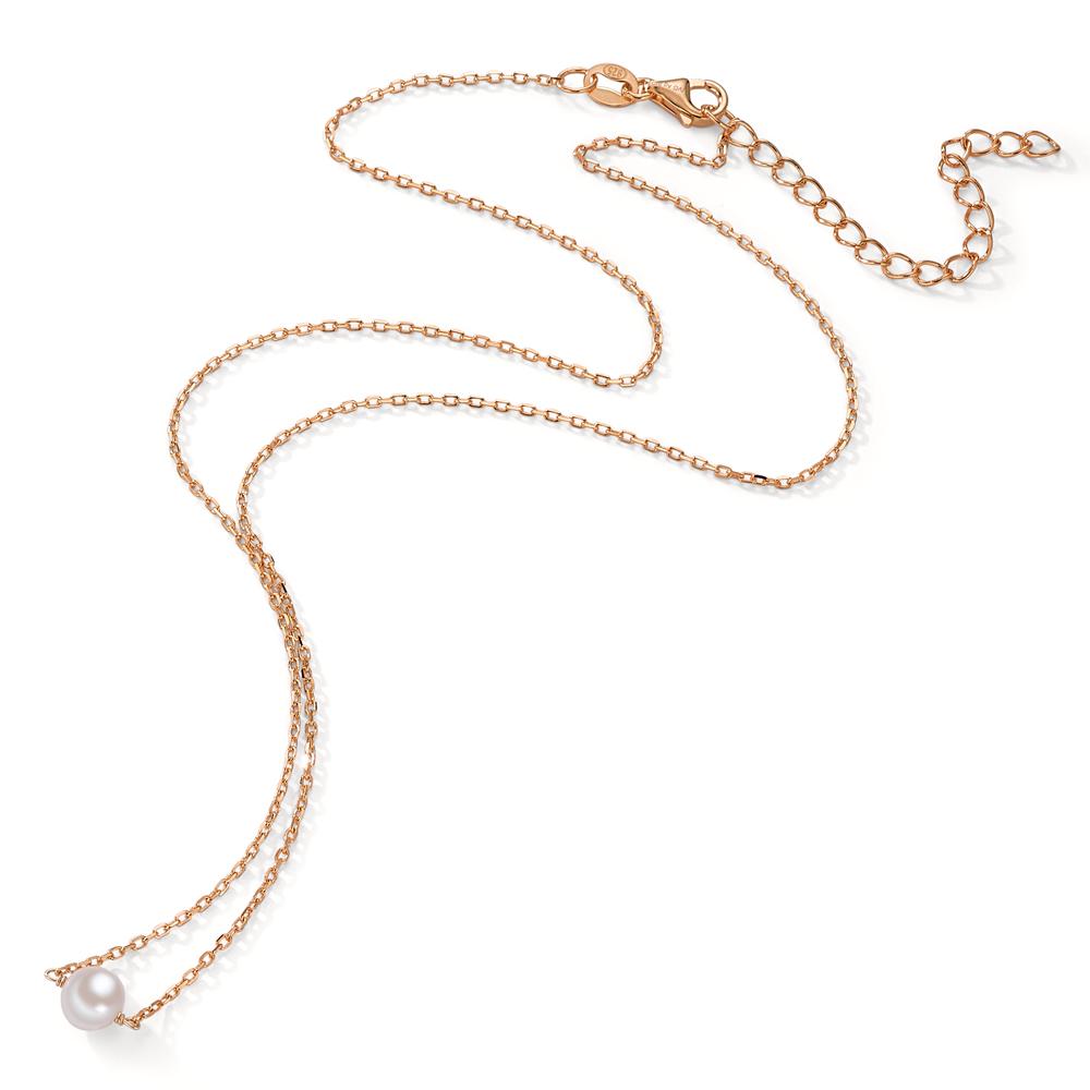 Collier Argent rosé Plaqué or perle d'eau douce 40-45 cm