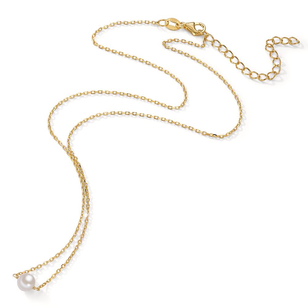 Collier Argent jaune Plaqué or perle d'eau douce 40-45 cm