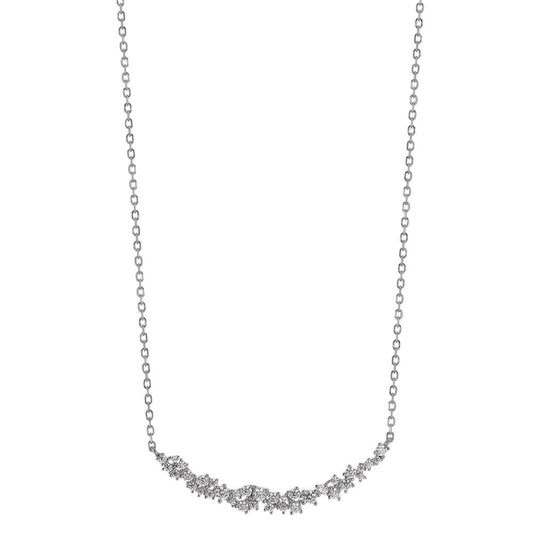 Collier Argent Zircone 35 Pierres Rhodié 40-45 cm