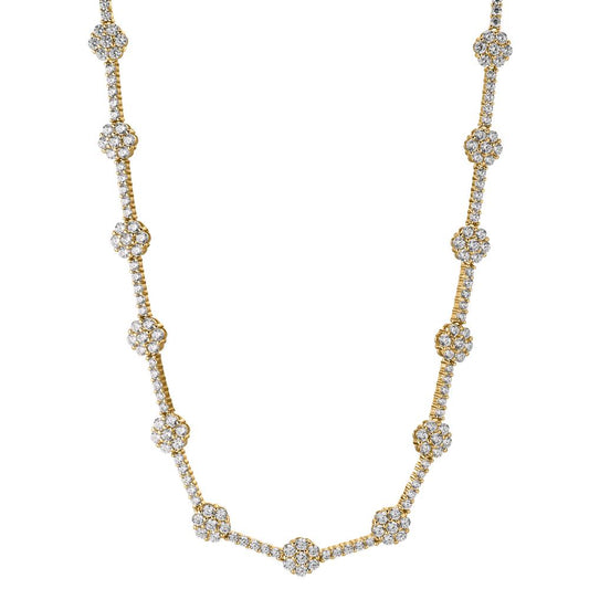 Collier Argent Zircone jaune Plaqué or 40-45 cm