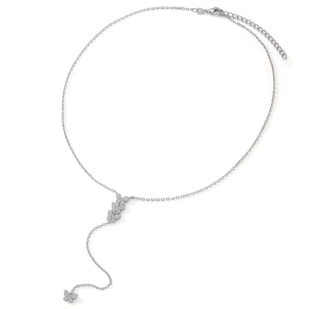 Collier Argent Zircone Rhodié Papillon 40-45 cm