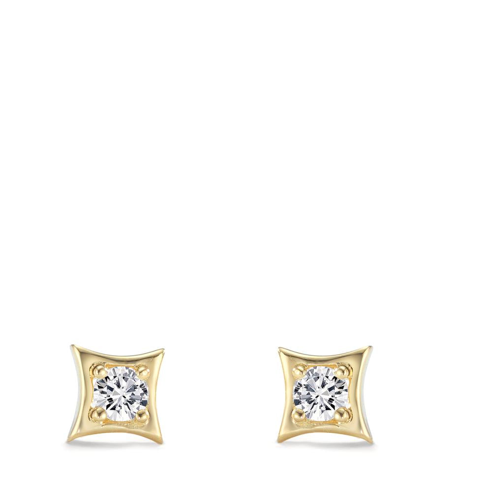 Clous d'oreilles Or jaune 18K Diamant 0.20 ct, 2 Pierres, w-si