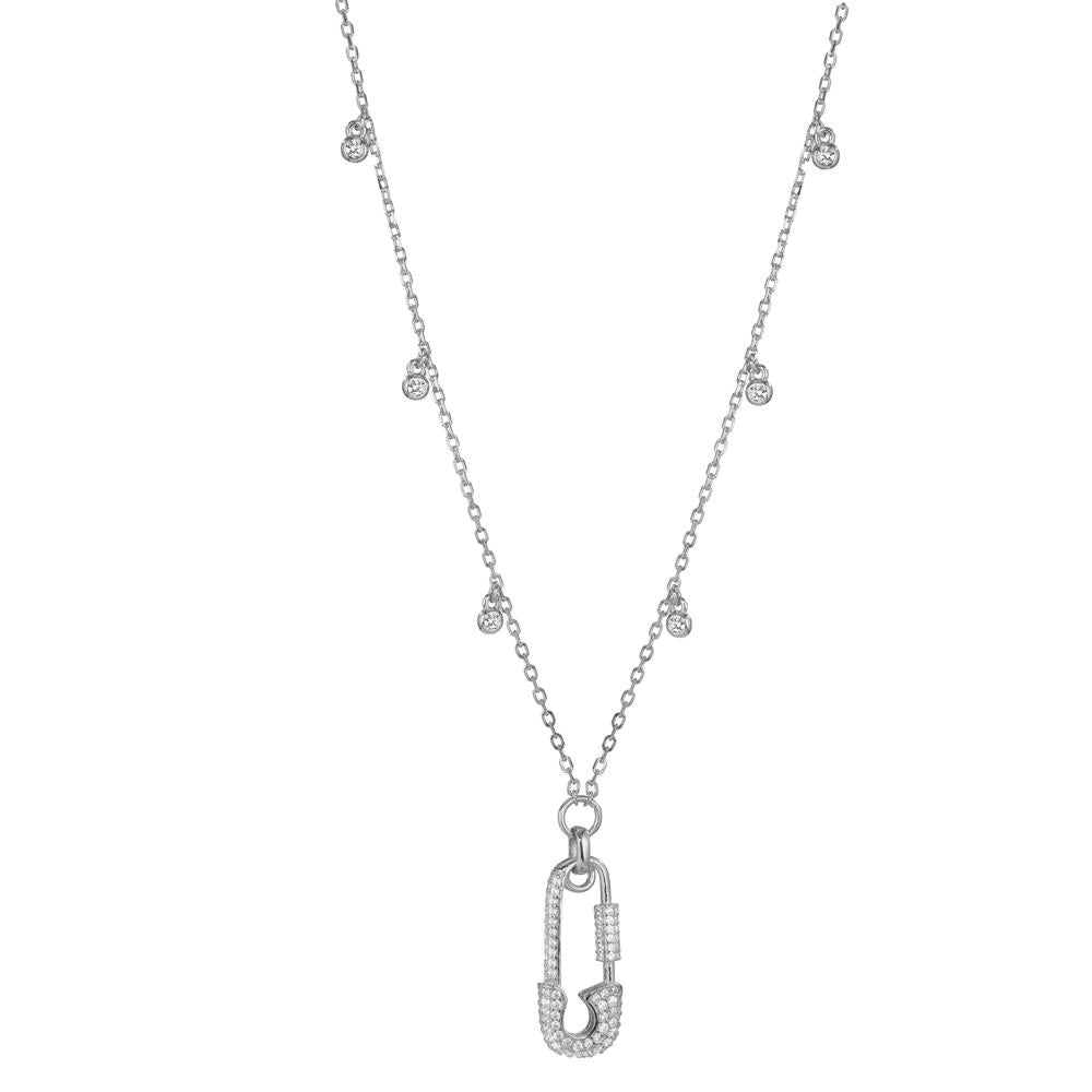 Collier Argent Zircone Rhodié Épingle à nourrice 40-45 cm