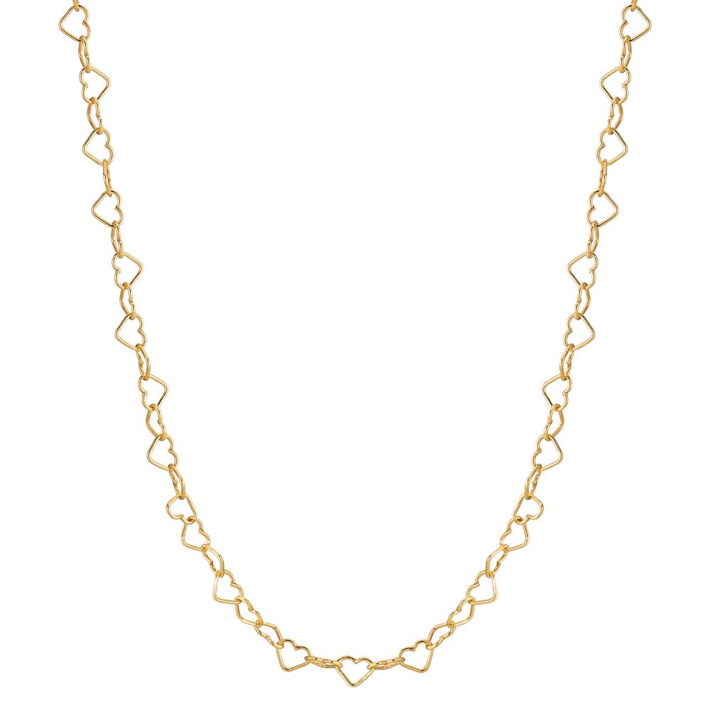 Bodychain Argent jaune Plaqué or Coeur 70 cm