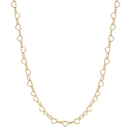 Bodychain Argent jaune Plaqué or Coeur 70 cm