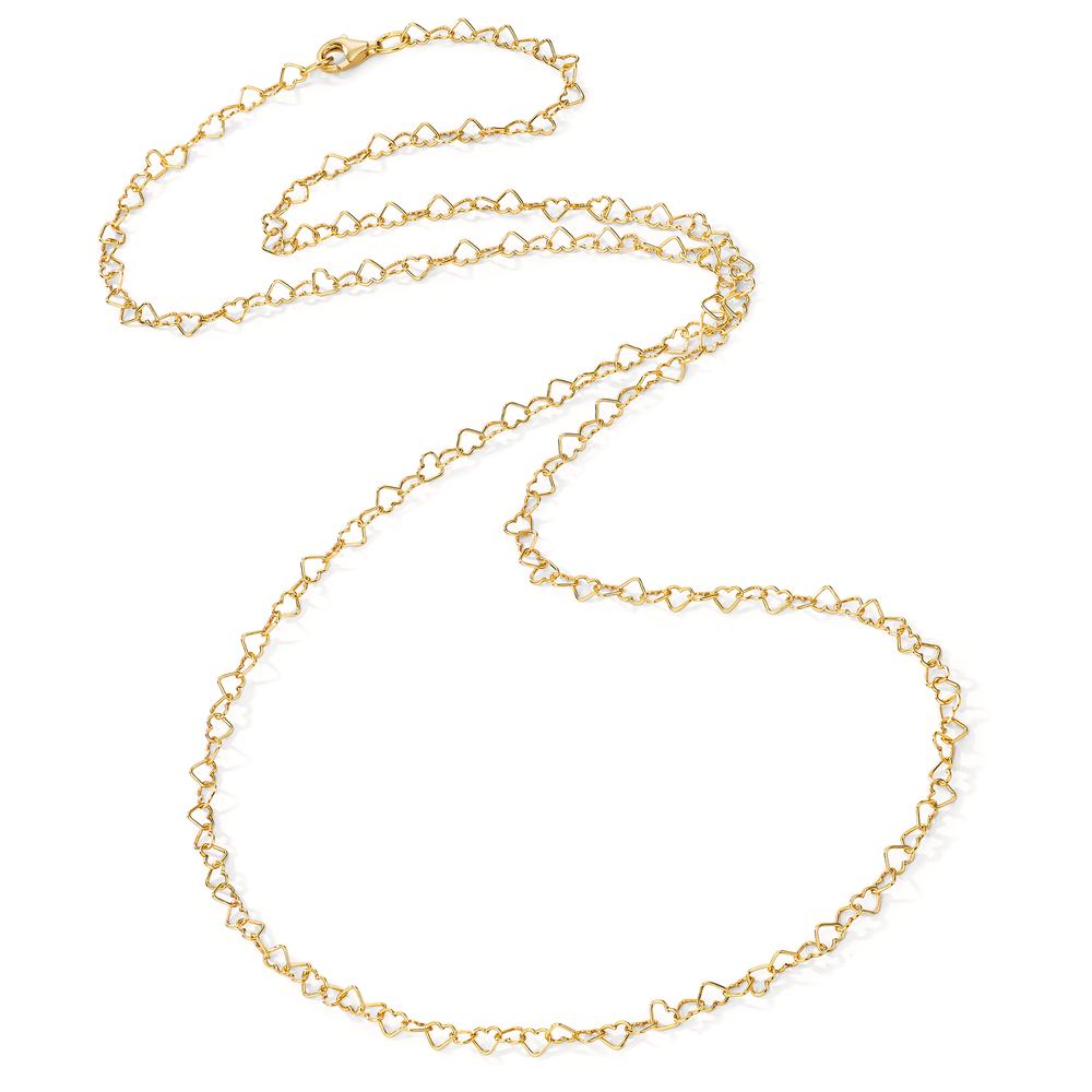 Bodychain Argent jaune Plaqué or Coeur 70 cm