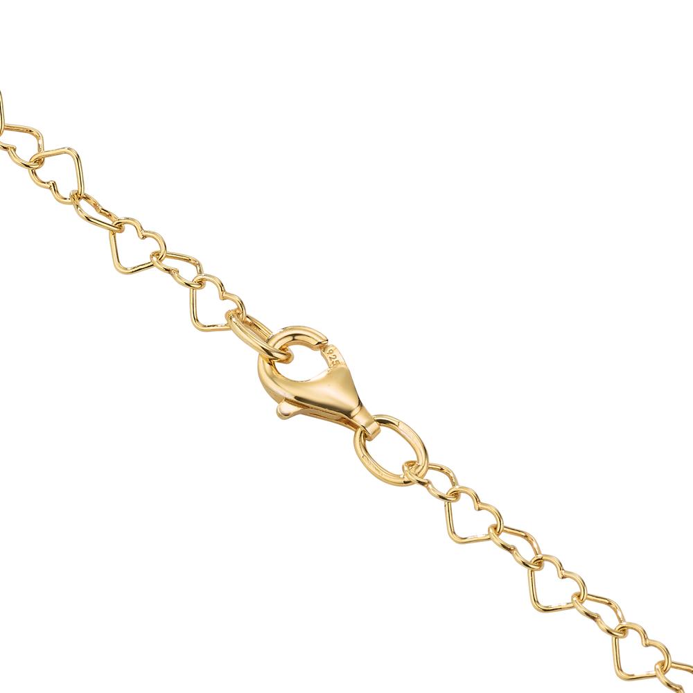 Bodychain Argent jaune Plaqué or Coeur 70 cm