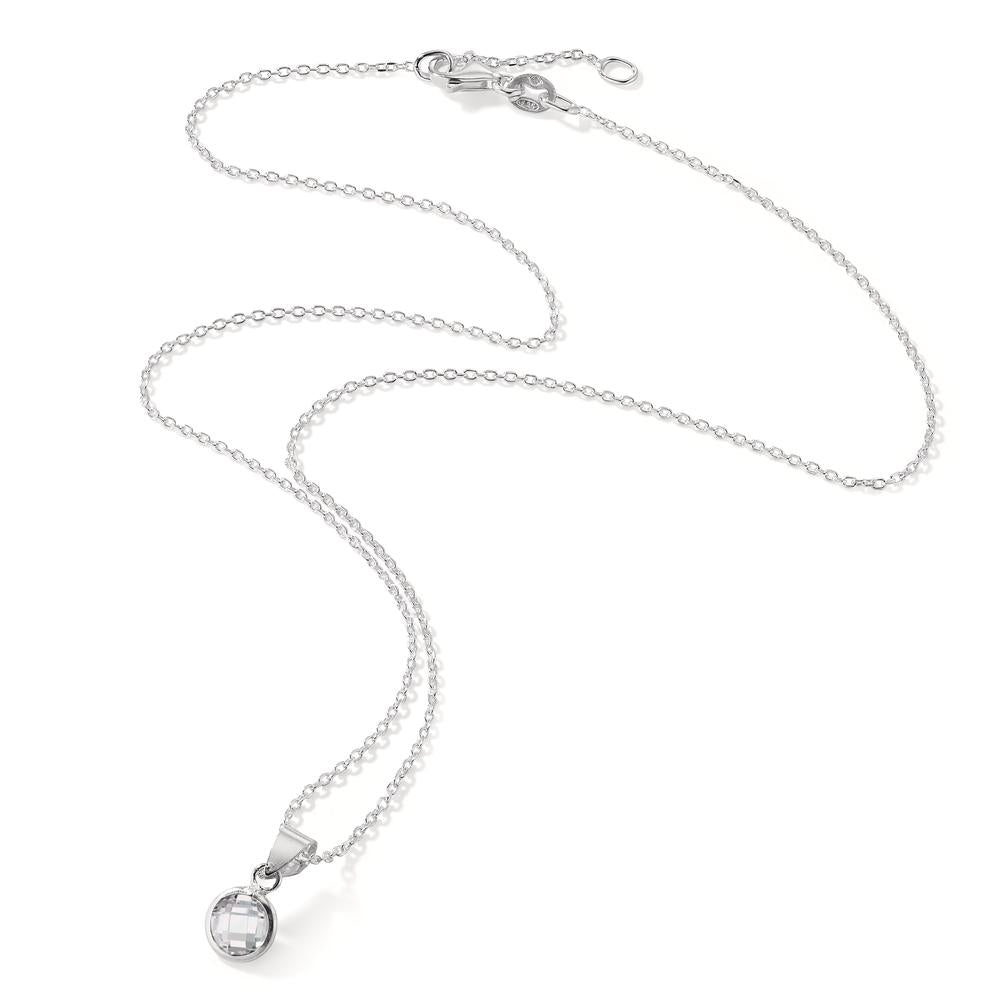 Chaînette avec pendentif Argent Zircone blanc 40-42 cm Ø6 mm