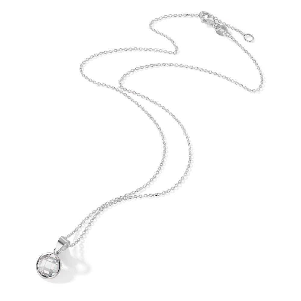 Chaînette avec pendentif Argent Zircone blanc 40-42 cm Ø8 mm