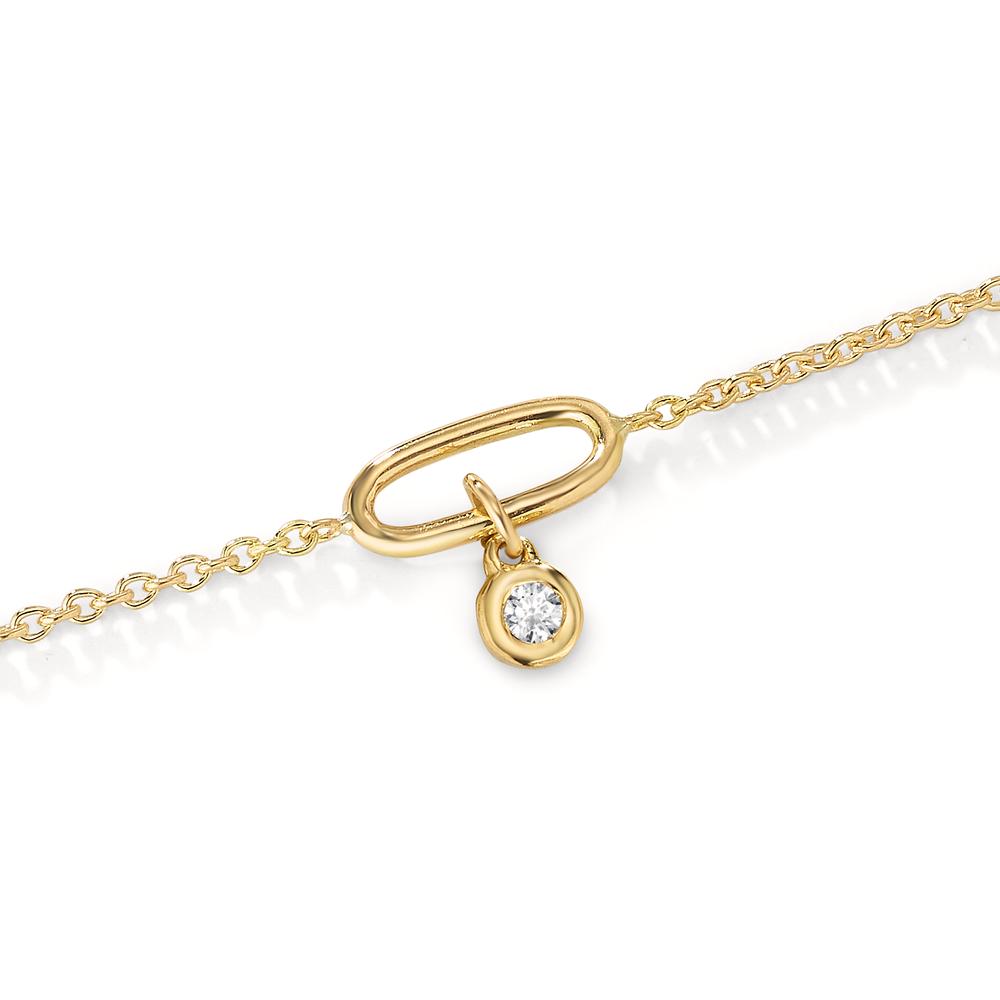 Bracelet Or jaune 18K Diamant 0.02 ct, w-si 17-18 cm