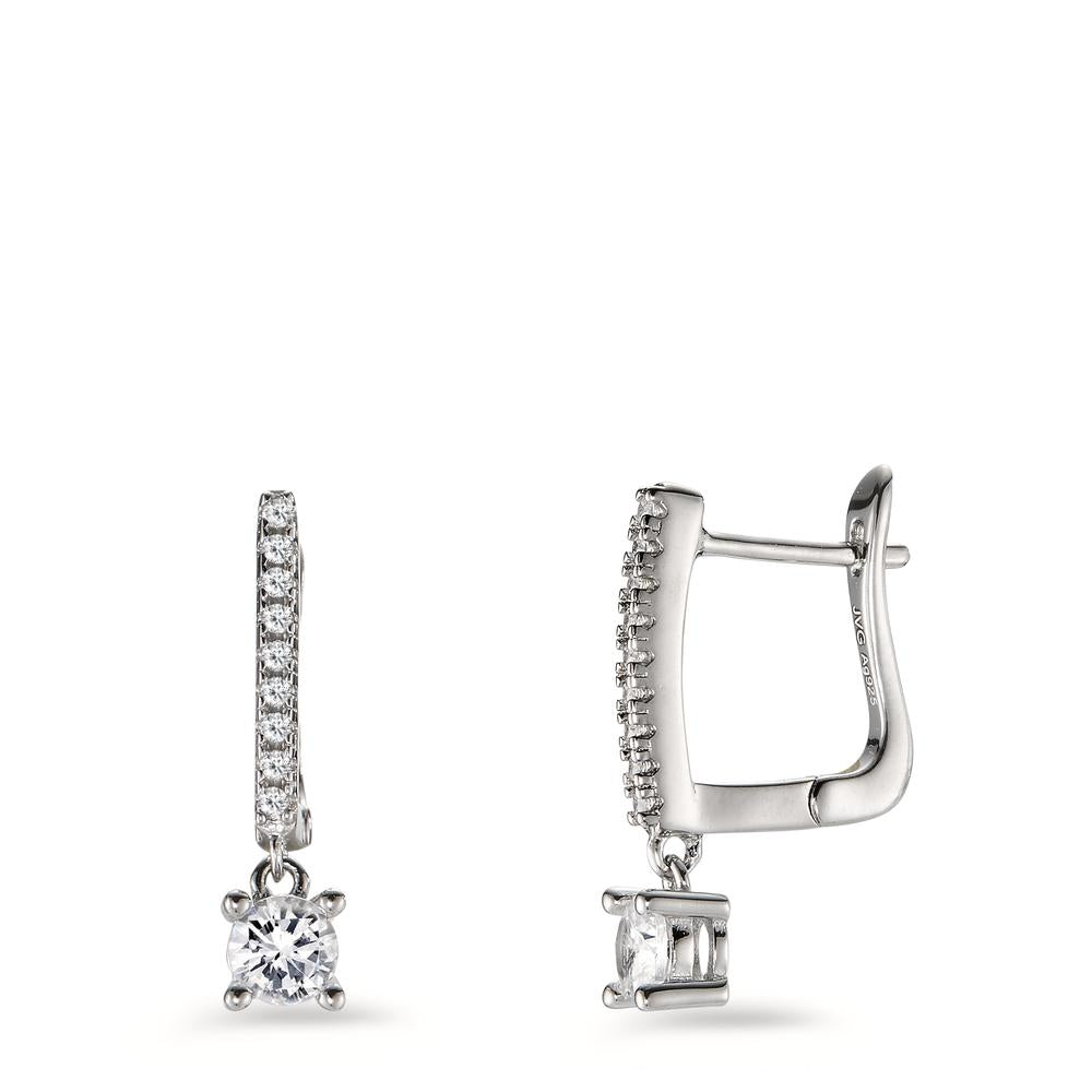 Pendant d'oreilles Argent Zircone 20 Pierres Rhodié