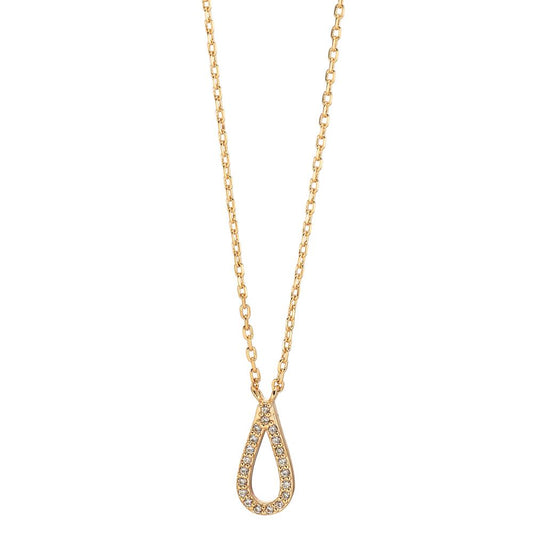 Collier Bronze Zircone 20 Pierres Plaqué or 40-45 cm