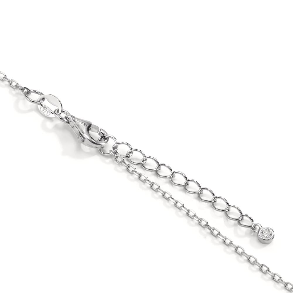 Collier Argent Zircone coloré Rhodié 42-45 cm Ø14 mm