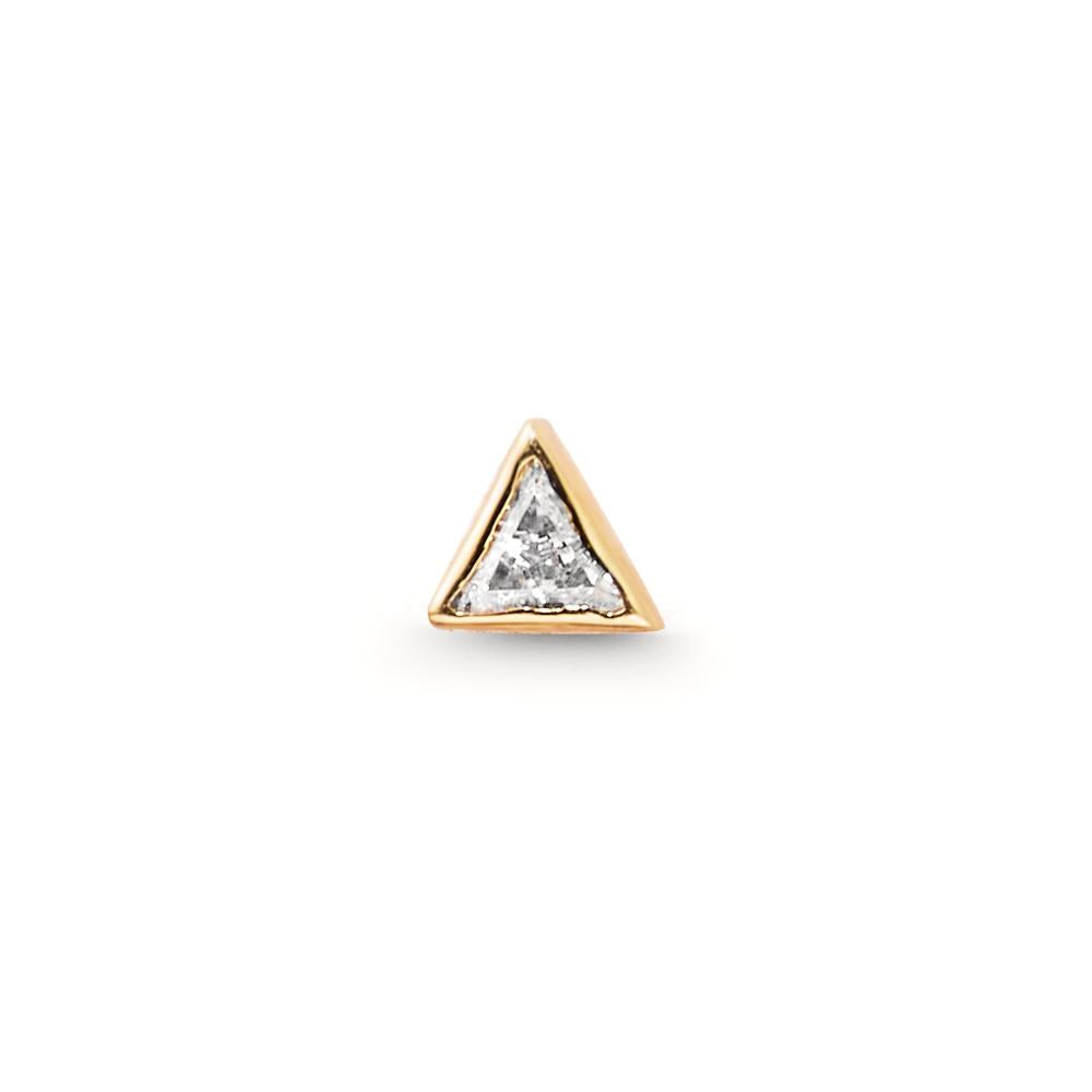 Clous d'oreille à l'unité Or jaune 18K Zircone Ø4.5 mm