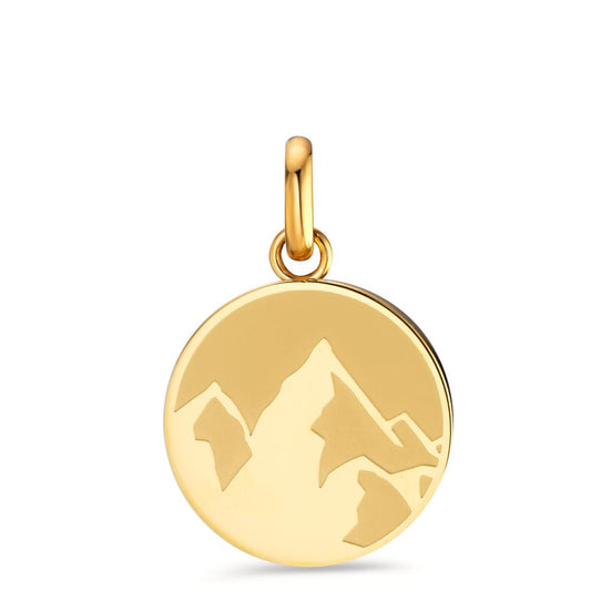 Pendentif Acier inoxydable jaune PVD Montagne Ø18 mm