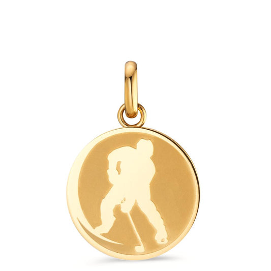 Pendentif Acier inoxydable jaune PVD Hockey sur Glace Ø18 mm