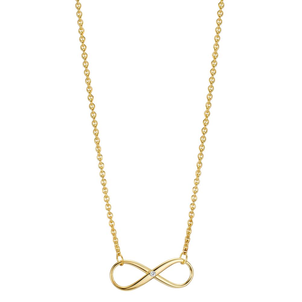 Collier Or jaune 9K Diamant 0.005 ct, w-pi1 Infini 42 cm