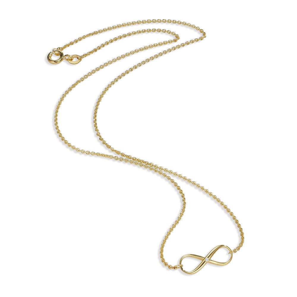 Collier Or jaune 9K Diamant 0.005 ct, w-pi1 Infini 42 cm