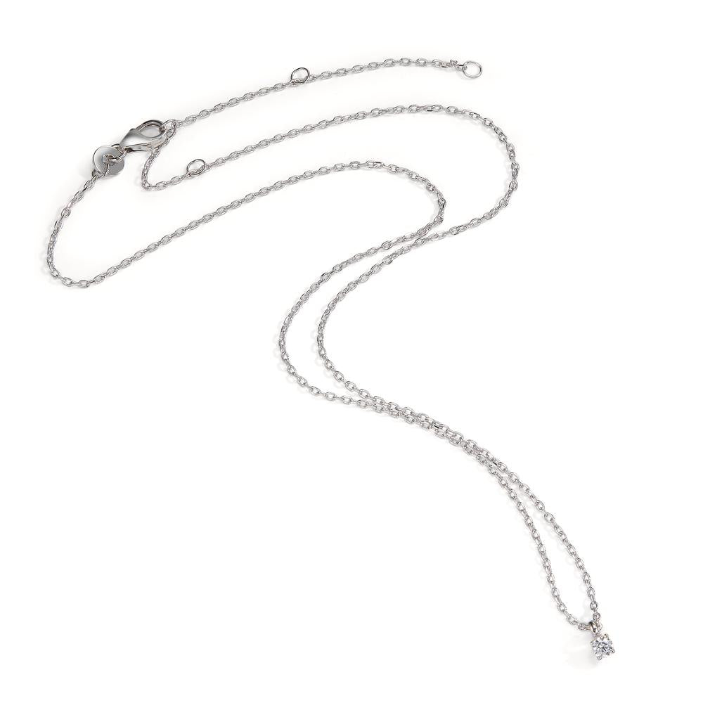 Collier Argent Zircone 3 mm Rhodié 38-45 cm Ø3 mm