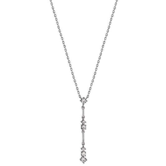 Collier Argent Zircone 6 Pierres Rhodié 40-45 cm