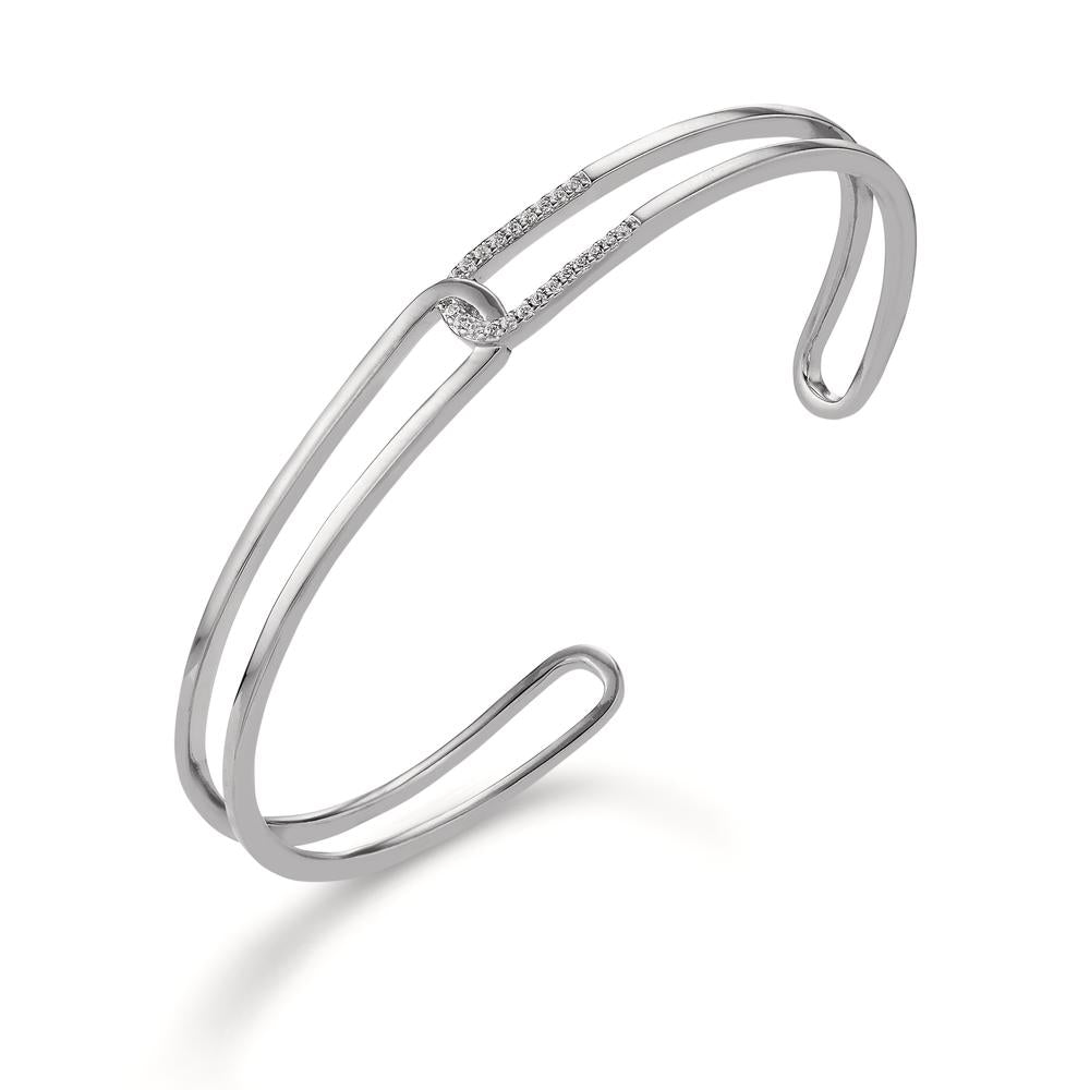 Bracelet rigide Argent Zircone Rhodié Ø50 mm