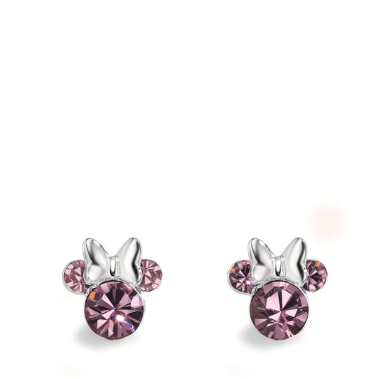 Clous d'oreilles Argent Zircone violet, 6 Pierres Ø6 mm