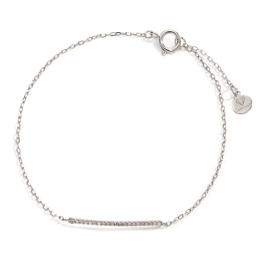 Bracelet Or blanc 18K Diamant 0.10 ct, 21 Pierres, w-si 17-19 cm