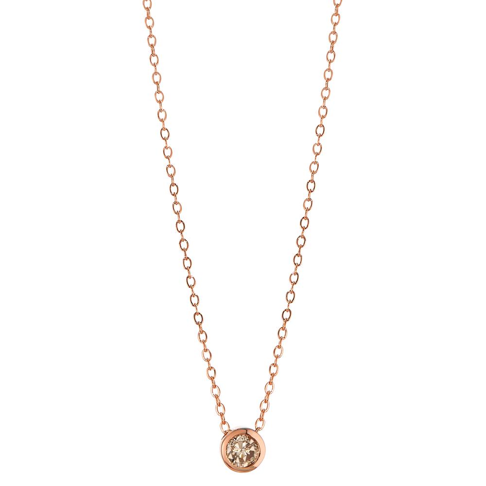 Collier Or rouge 18K Diamant cognac, 0.05 ct 40-42 cm