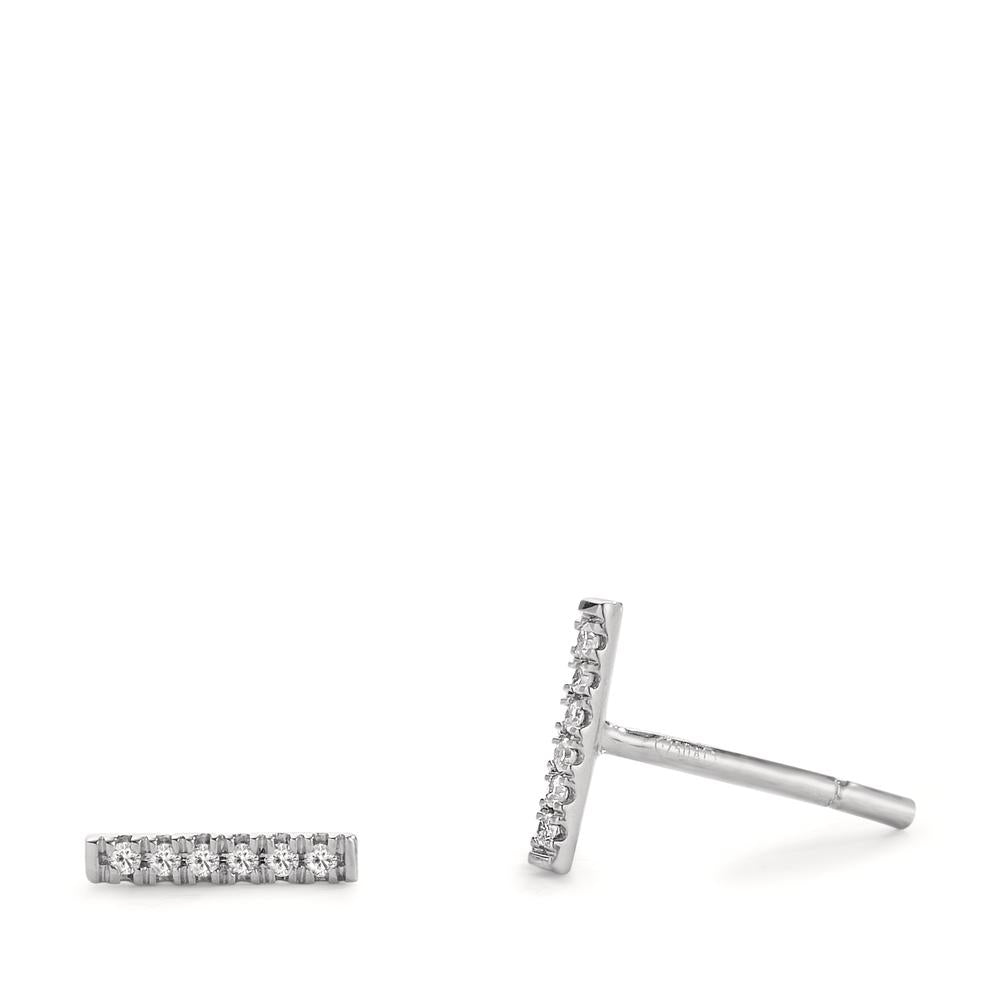 Clous d'oreilles Or blanc 18K Diamant 0.05 ct, 12 Pierres, w-si